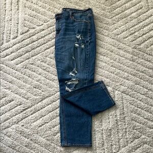 Old Navy Midrise Boyfriend Blue Distressed Jeans